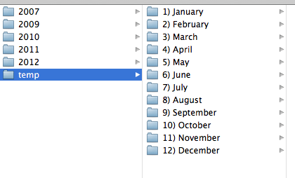 month folders screenshot